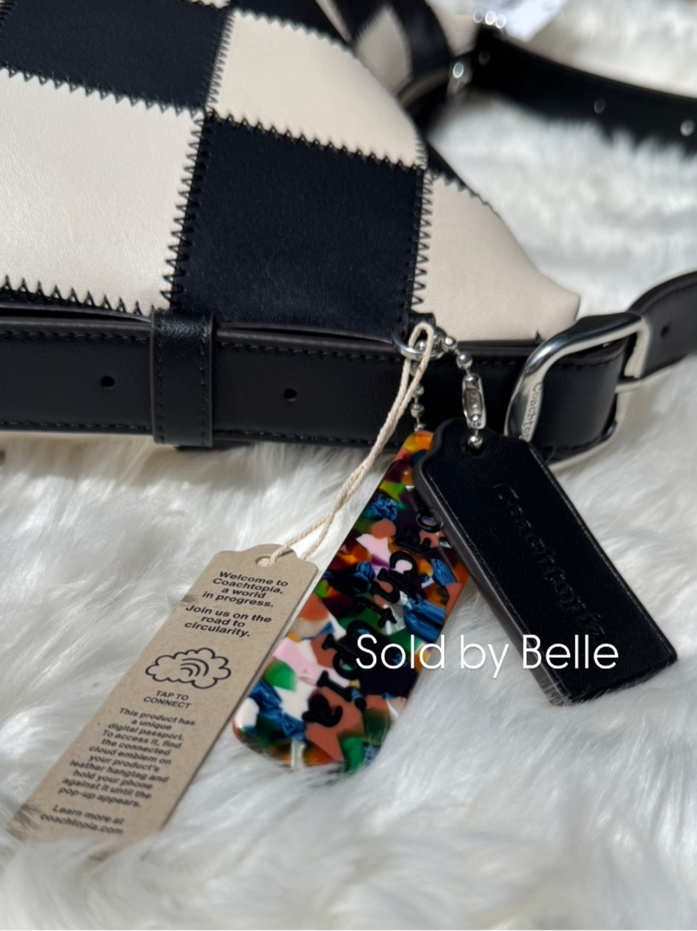 NWT Coachtopia Alter Ego Checkerboard Slouchy Shoulder Bag - Picture 3 of 5